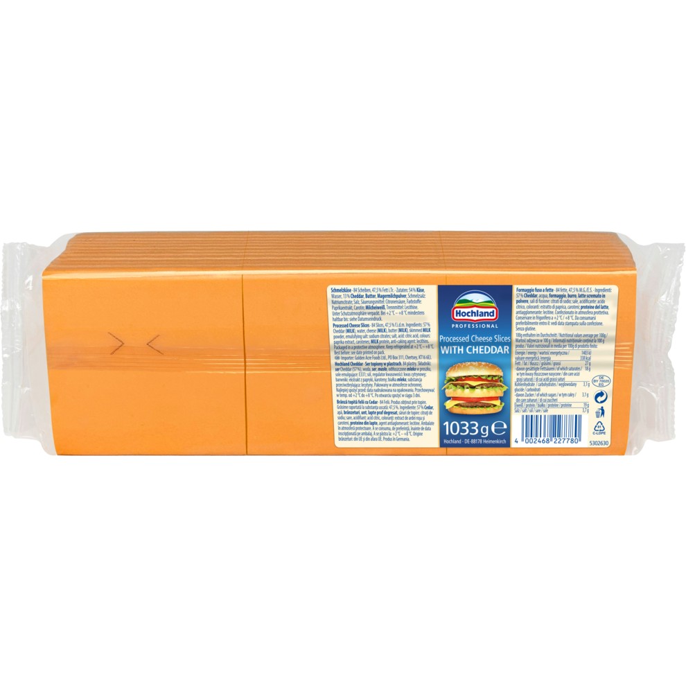 Cheddar Käse in Scheiben Hochland 1033gr x 8